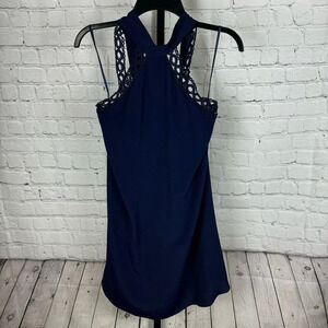 Lulu’s Any Sway, Shape, or Form Navy Blue Lace Halter Dress Size Small